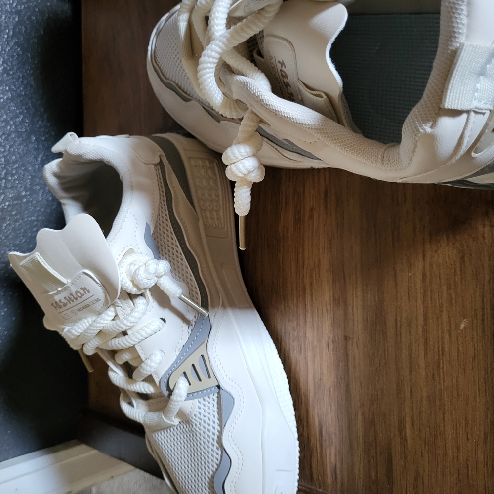 White and Gray Sneakers